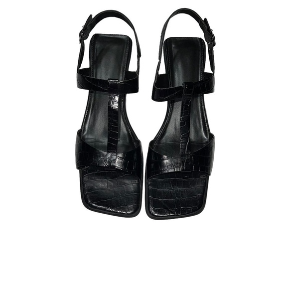 BANDOLINO *Vintage* (EUC) Kendra Black Leather T Strap Sandals, Size 9.5 - Picture 2 of 12